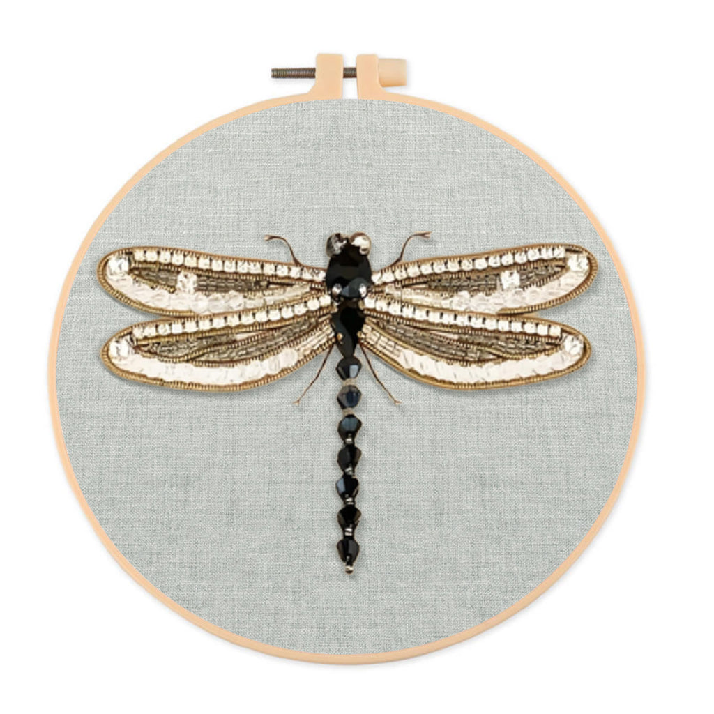 Rubbyoo Bead Embroidery Kit - Dragonfly | Handmade Insect Craft | Easy Bead Needlework - 15*15cm - image 0