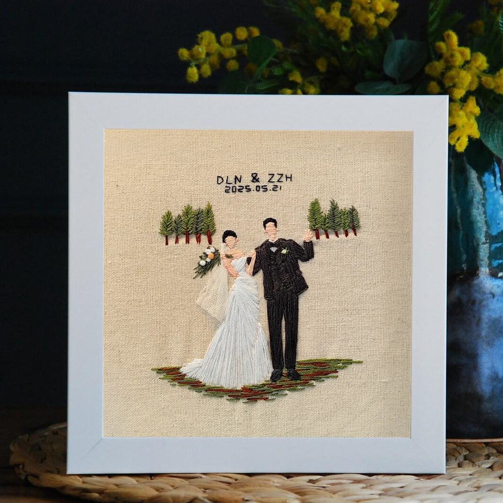 Rubbyoo Embroidery Kit - Sweet Couple | Unique Wedding Gifts | Diy Anniversary Craft - image 1