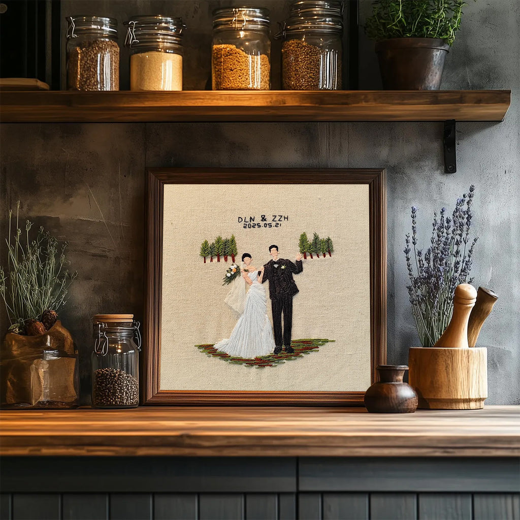 Rubbyoo Embroidery Kit - Sweet Couple | Unique Wedding Gifts | Diy Anniversary Craft - image 3