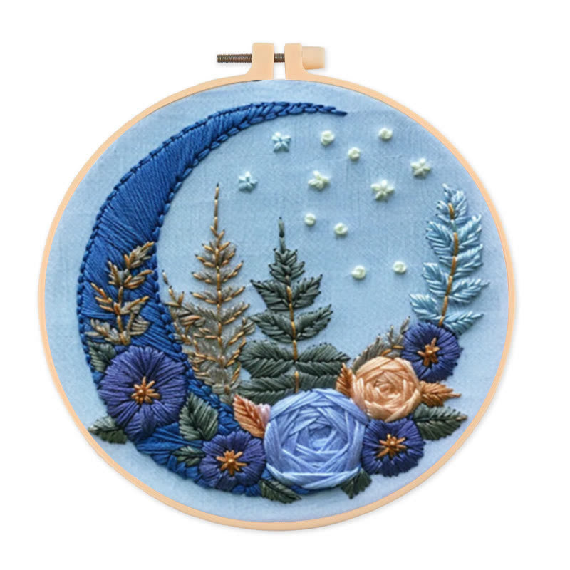 Rubbyoo Embroidery Kit - Floral Moom | Diy Celestial Craft | Perfect Home Decor  - 20*20cm - image 0