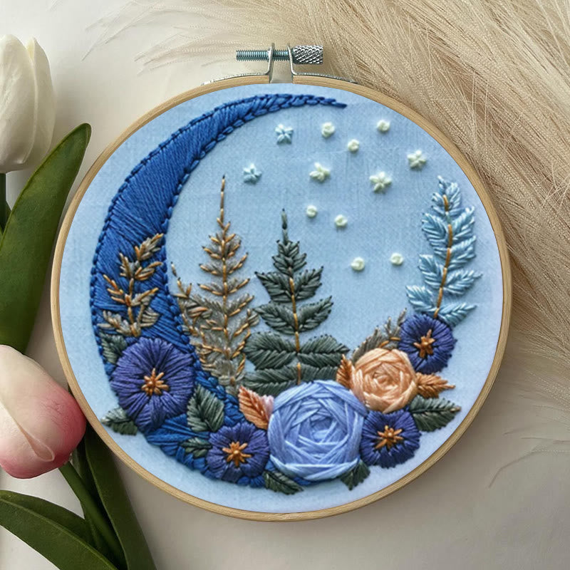 Rubbyoo Embroidery Kit - Floral Moom | Diy Celestial Craft | Perfect Home Decor  - image 2