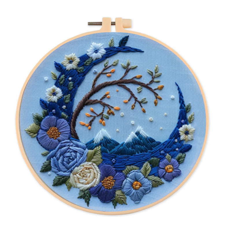 Rubbyoo Embroidery Kit - Woodland Moon | Mystical Handmade Art | Diy Decorative Craft - 20*20cm - image 0