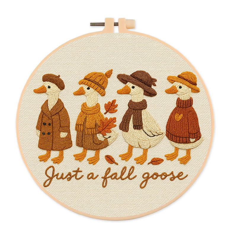 Rubbyoo Embroidery Kit - Autumn Goose | Halloween Animal Craft | Nice Handmade Gifts - 20*20cm - image 0