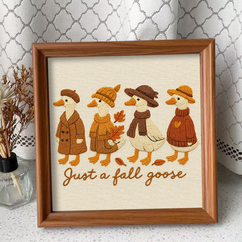 Rubbyoo Embroidery Kit - Autumn Goose | Halloween Animal Craft | Nice Handmade Gifts - Embroidery Kit Plus An Extra Frame - image 9