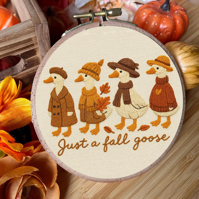 Rubbyoo Embroidery Kit - Autumn Goose | Halloween Animal Craft | Nice Handmade Gifts - image 2