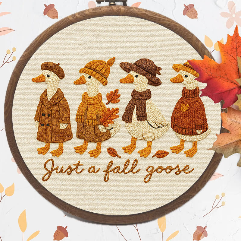 Rubbyoo Embroidery Kit - Autumn Goose | Halloween Animal Craft | Nice Handmade Gifts - image 6