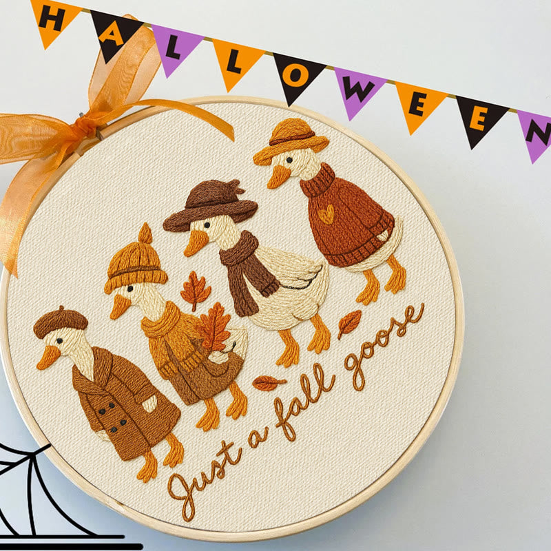 Rubbyoo Embroidery Kit - Autumn Goose | Halloween Animal Craft | Nice Handmade Gifts - image 1