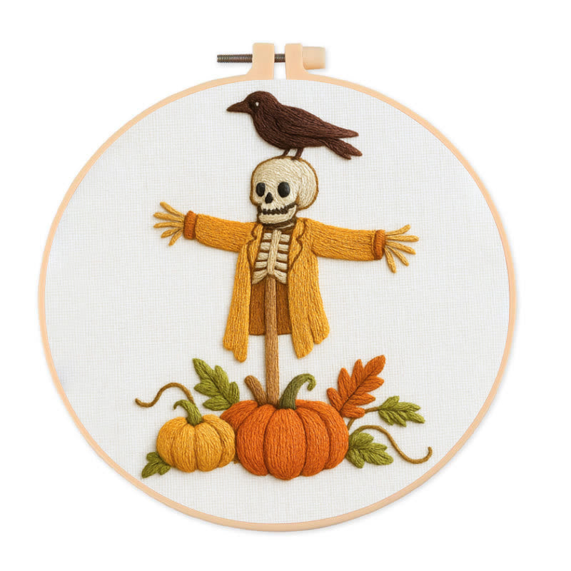 Rubbyoo Embroidery Kit - Spooky Scarecrow | Creative Halloween Craft | Nice Hanging Decor - 20*20cm - image 0