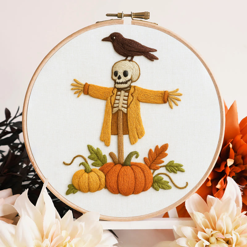 Rubbyoo Embroidery Kit - Spooky Scarecrow | Creative Halloween Craft | Nice Hanging Decor - image 1