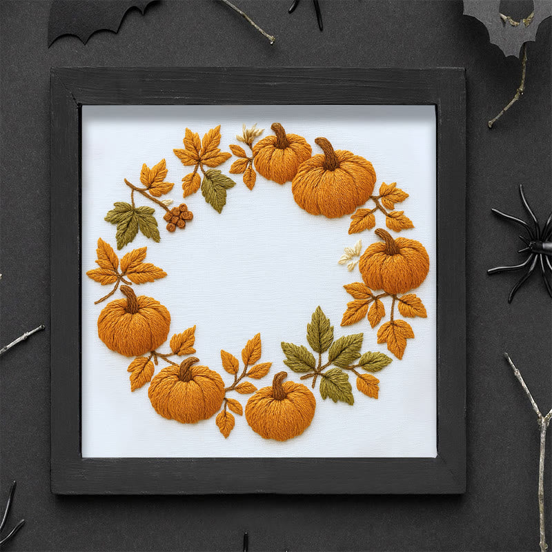 Rubbyoo Embroidery Kit - Pumpkin Wreath | Creative Needle Art | Easy Halloween Handicraft - image 8