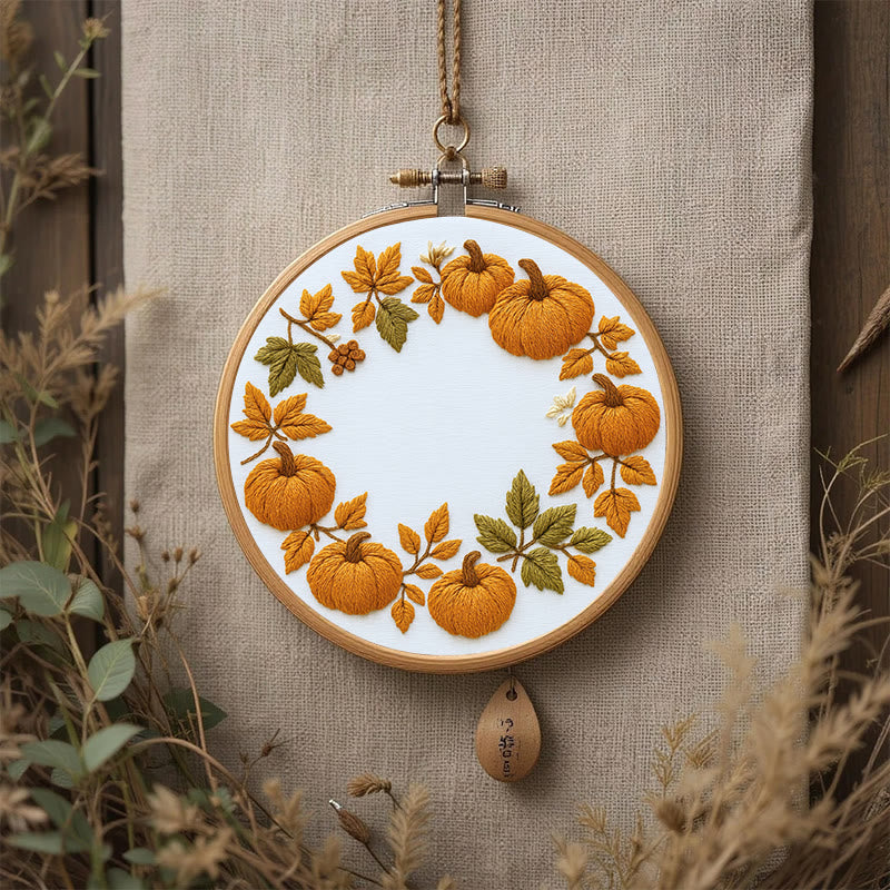 Rubbyoo Embroidery Kit - Pumpkin Wreath | Creative Needle Art | Easy Halloween Handicraft - image 7