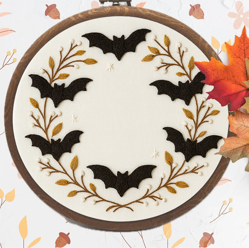 Rubbyoo Embroidery Kit - Halloween Bats | Easy Needle Craft | Perfect For Home Decor - image 2