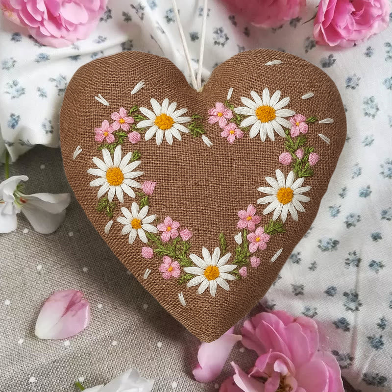 Rubbyoo Heart Embroidery Kit - Little Daisy | Floral Hanging Craft | Diy Fashion Accessories - image 4