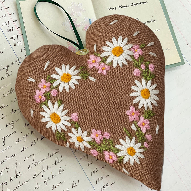 Rubbyoo Heart Embroidery Kit - Little Daisy | Floral Hanging Craft | Diy Fashion Accessories - image 5