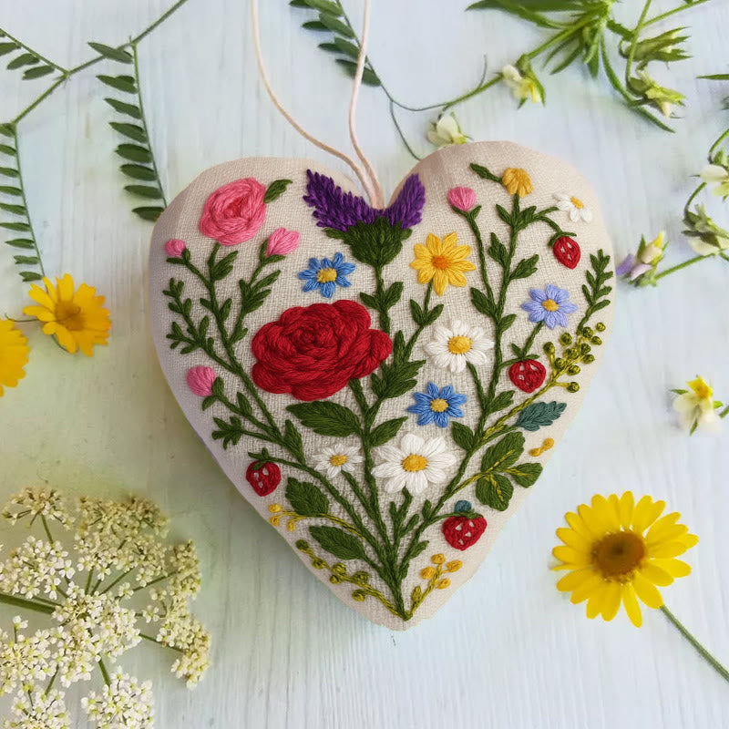 Rubbyoo Heart Embroidery Kit - Charming Rose | Perfect Gift For Her | Diy Craft For Flower Lovers - image 3