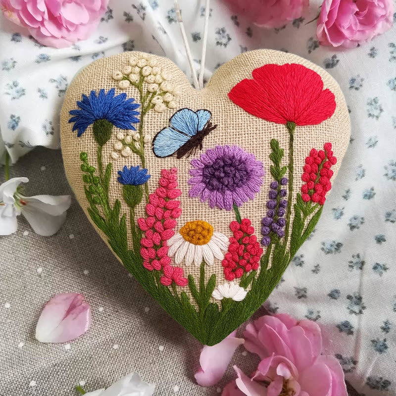 Rubbyoo Heart Embroidery Kit - Spring View | Diy Flower Art | Perfect Handicraft For Her - image 4