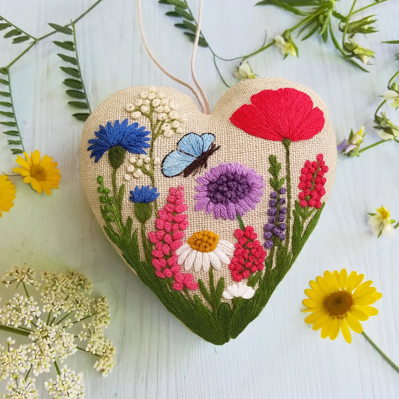 Rubbyoo Heart Embroidery Kit - Spring View | Diy Flower Art | Perfect Handicraft For Her - image 3