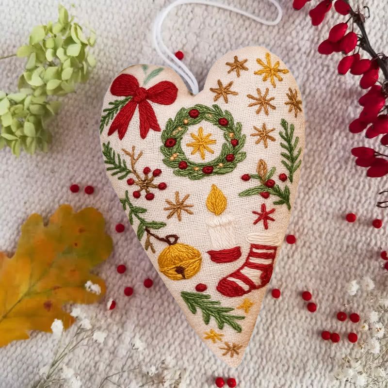 Rubbyoo Heart Embroidery Kit - Christmas Wreath | Personalized Hanging Decor | Unique Needle Craft - image 7