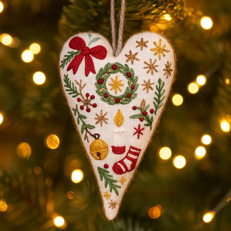 Rubbyoo Heart Embroidery Kit - Christmas Wreath | Personalized Hanging Decor | Unique Needle Craft - image 5