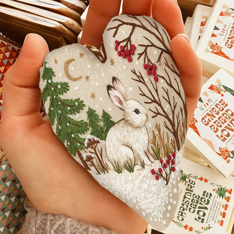 Rubbyoo Heart Embroidery Kit - White Rabbit | Adorable Animal Craft | Diy Christmas Hanging Art - image 7