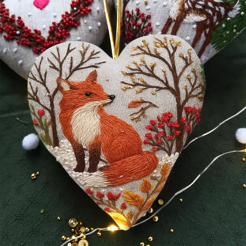 Rubbyoo Heart Embroidery Kit - Winter Fox | Diy Animal Craft | Unique Car Hanging Decor - image 4
