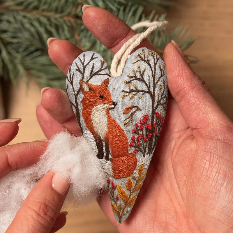 Rubbyoo Heart Embroidery Kit - Winter Fox | Diy Animal Craft | Unique Car Hanging Decor - image 5
