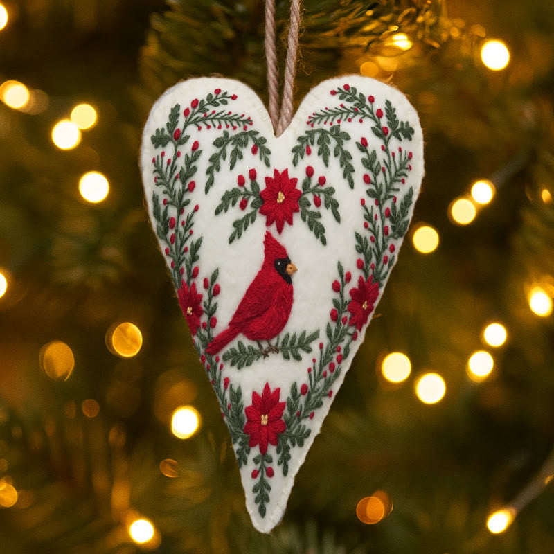 Rubbyoo Heart Embroidery Kit - Red Cardinal | Stunning Bird Craft | Perfect Christmas Hanging  - image 6