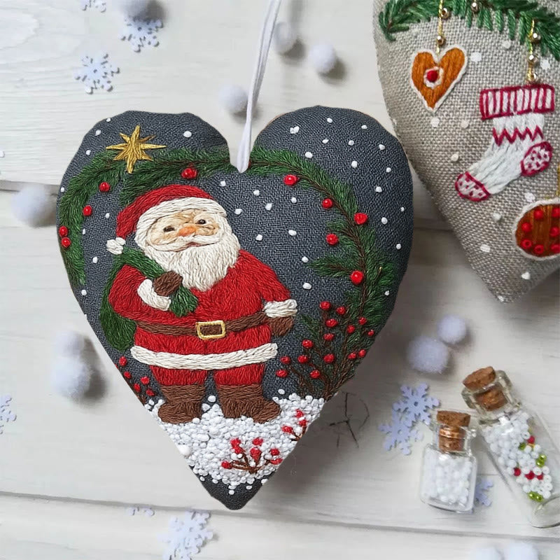 Rubbyoo Heart Embroidery Kit - Santa Claus | Unique Christmas Gift | Diy Hanging Craft  - image 4