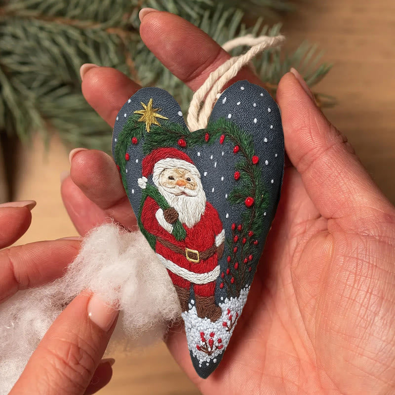 Rubbyoo Heart Embroidery Kit - Santa Claus | Unique Christmas Gift | Diy Hanging Craft  - image 6