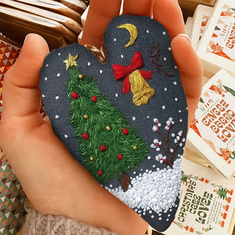 Rubbyoo Heart Embroidery Kit - Christmas Night | Diy Holiday Needlepoint | Christmas Home Ornament - image 7