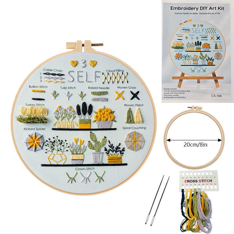 Rubbyoo 3-piece Embroidery Starter Kit - Love Your Self Needlepoint | Floral And Botanical Set | 3 Level Stitch Practice - image 6