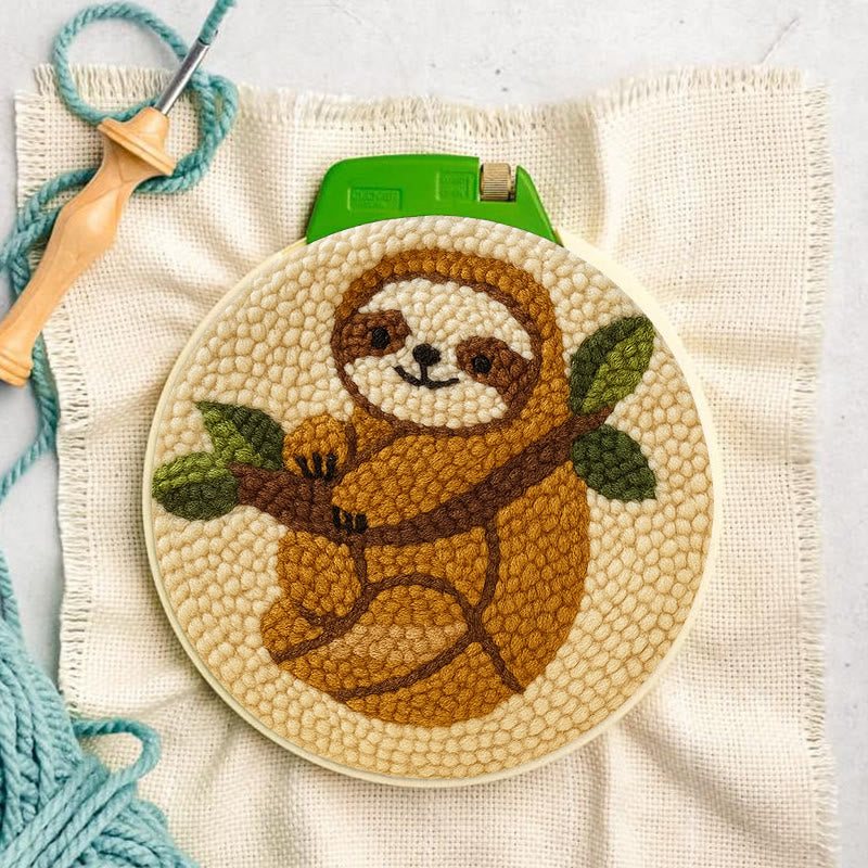 Climbing Sloth Punch Needle Kit - Adorable Animal Craft | Diy Desk Decor - image 3