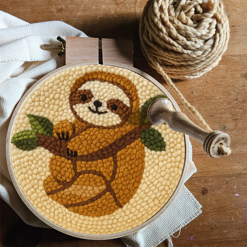 Climbing Sloth Punch Needle Kit - Adorable Animal Craft | Diy Desk Decor - image 4