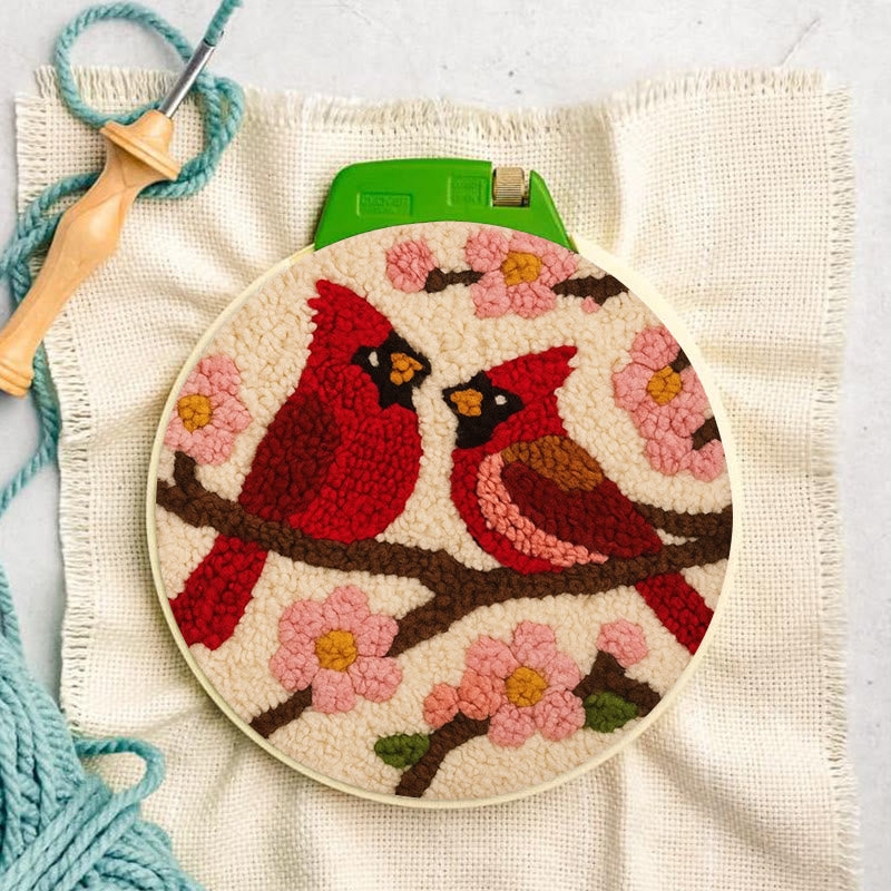  Romantic Cardinals Punch Needle Kit - Unique Birds Decoration | Perfect Handicraft For Lover - image 3