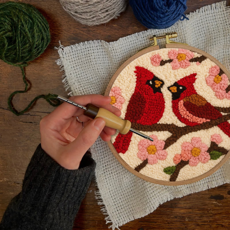  Romantic Cardinals Punch Needle Kit - Unique Birds Decoration | Perfect Handicraft For Lover - image 6