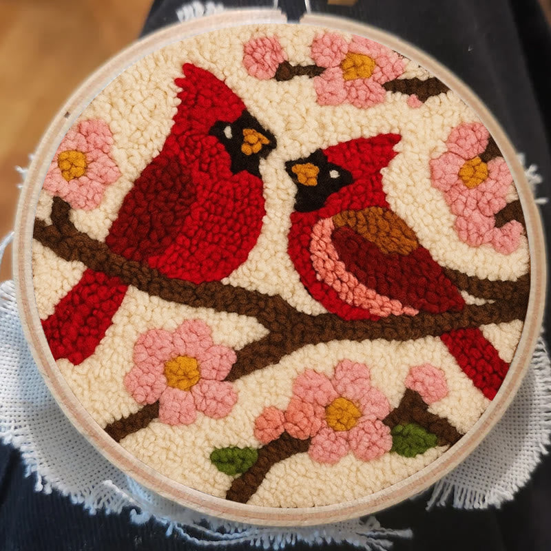  Romantic Cardinals Punch Needle Kit - Unique Birds Decoration | Perfect Handicraft For Lover - image 5