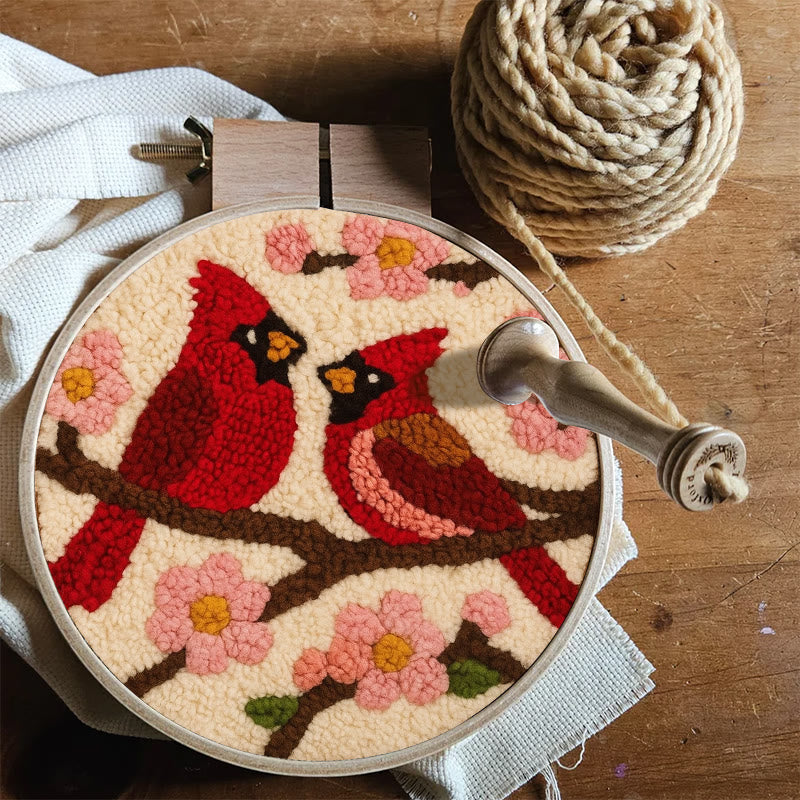  Romantic Cardinals Punch Needle Kit - Unique Birds Decoration | Perfect Handicraft For Lover - image 4