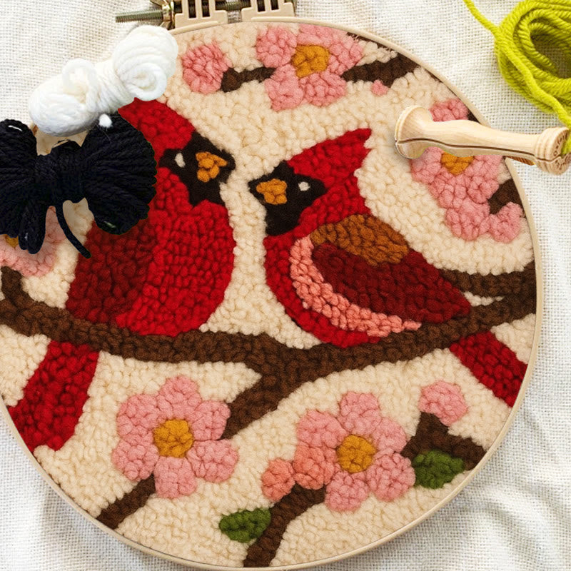  Romantic Cardinals Punch Needle Kit - Unique Birds Decoration | Perfect Handicraft For Lover - image 7