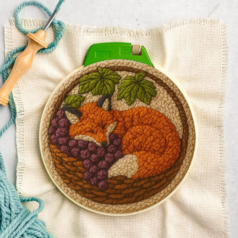 Sleeping Fox Punch Needle Kit - Diy Animal Coaster | Perfect For Home Decor - image 5