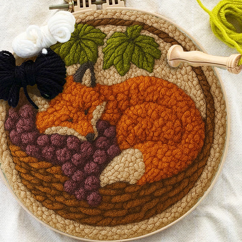 Sleeping Fox Punch Needle Kit - Diy Animal Coaster | Perfect For Home Decor - image 4