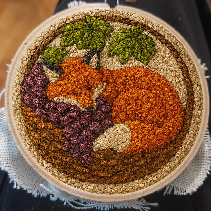Sleeping Fox Punch Needle Kit - Diy Animal Coaster | Perfect For Home Decor - image 2