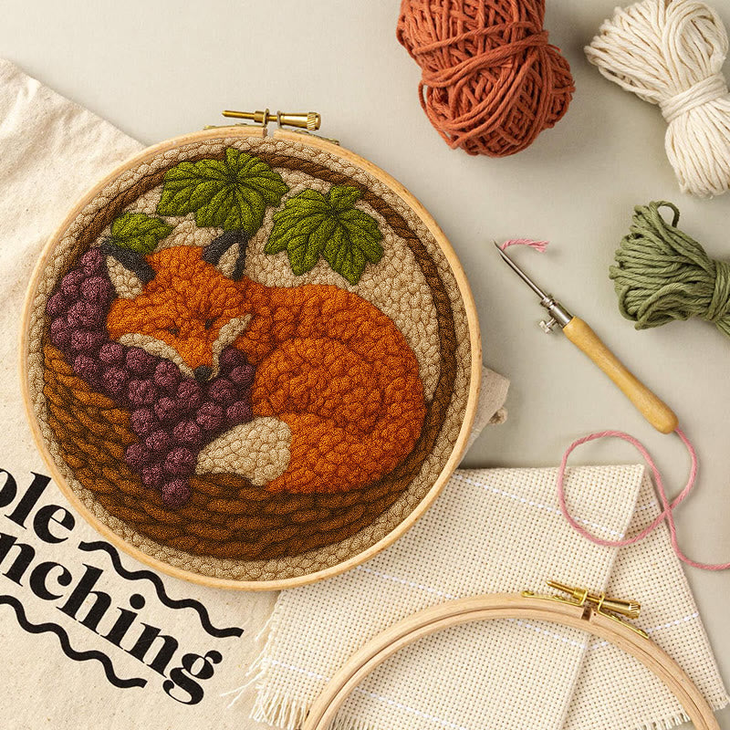 Sleeping Fox Punch Needle Kit - Diy Animal Coaster | Perfect For Home Decor - image 6