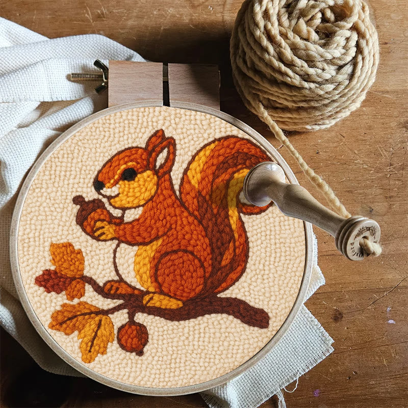  Little Squirrel Punch Needle Kit - Cute Animal Artcraft |  Beginner Handmade Coaster - image 3