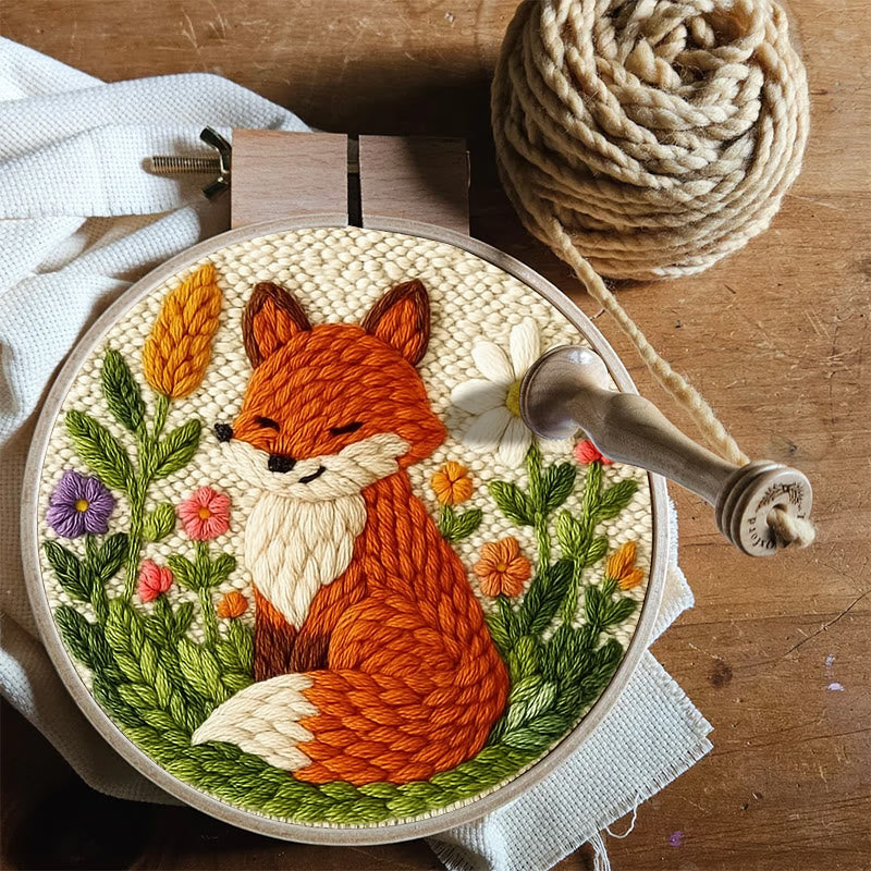 Floral Fox Punch Needle Kit - Lovely Handmade Craft | Perfect For Birthday Gift - image 4