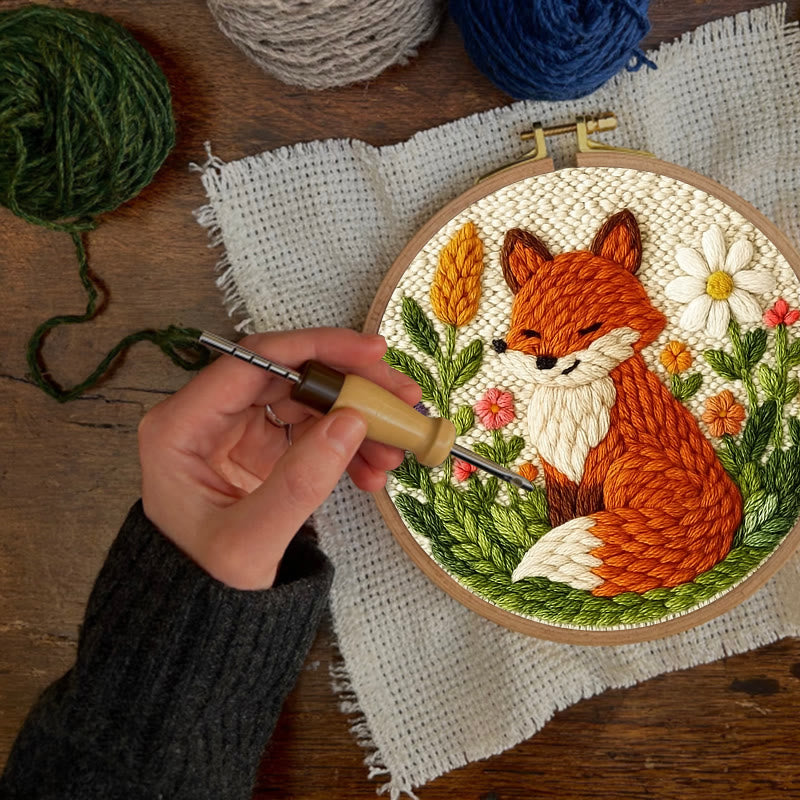 Floral Fox Punch Needle Kit - Lovely Handmade Craft | Perfect For Birthday Gift - image 5