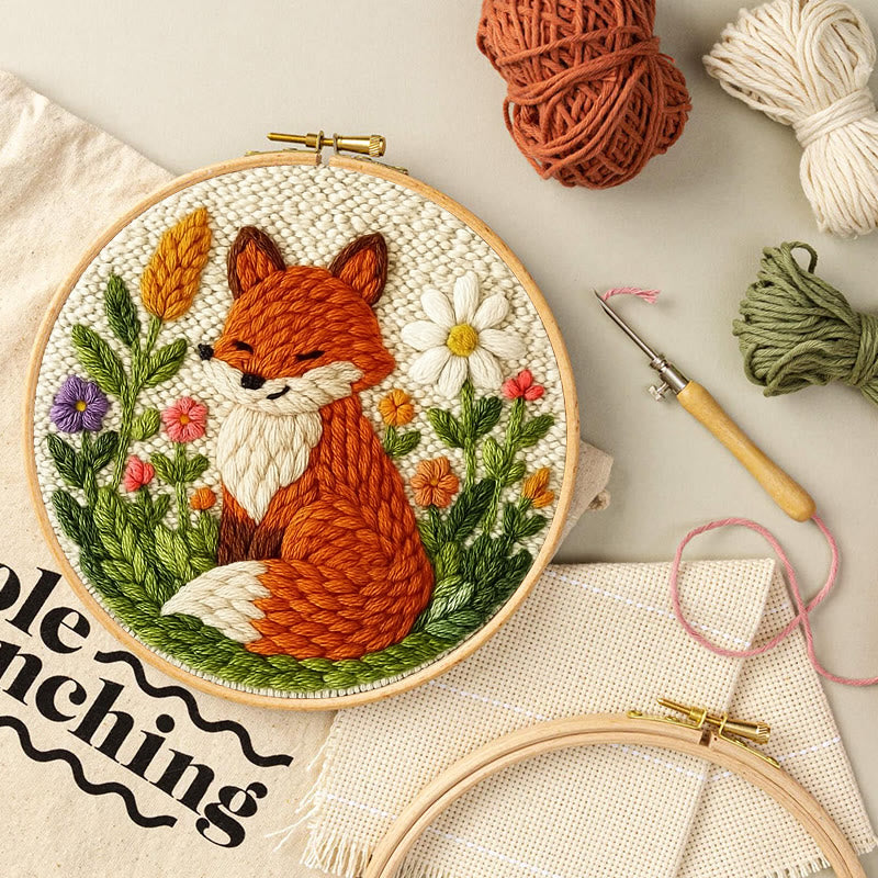 Floral Fox Punch Needle Kit - Lovely Handmade Craft | Perfect For Birthday Gift - image 7
