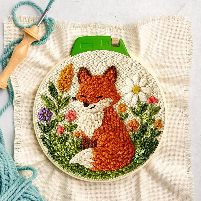 Floral Fox Punch Needle Kit - Lovely Handmade Craft | Perfect For Birthday Gift - image 6