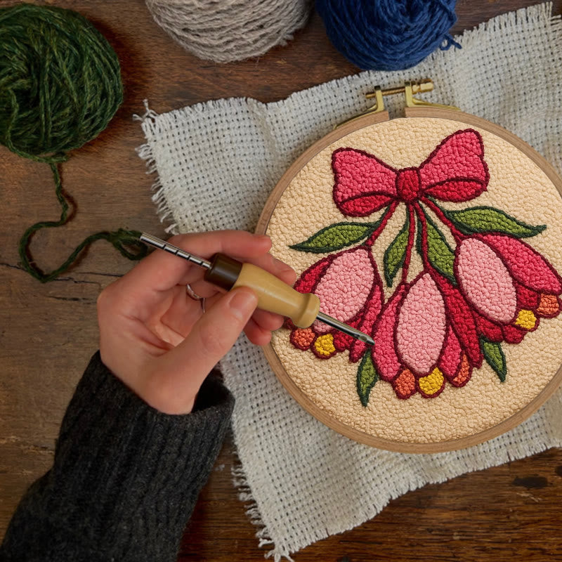 Floral Bow Punch Needle Kit - Personalized Needle Art | Nice Gift For Her  - image 7