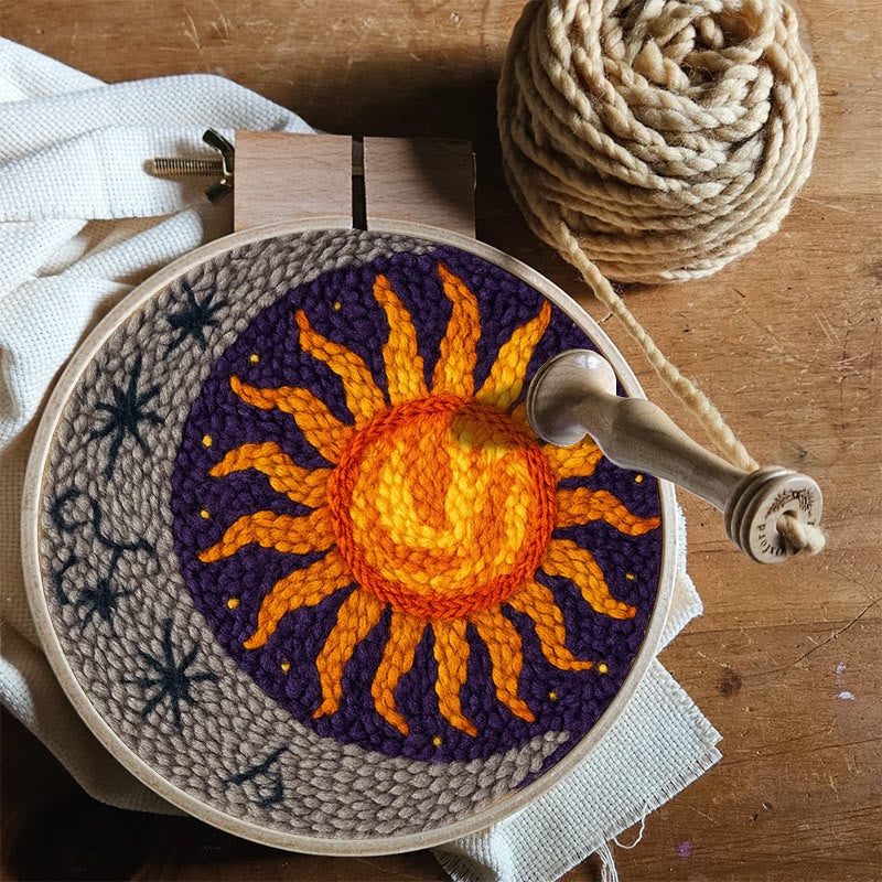  Vibrant Sun Punch Needle Kit - Celestial Handmade Craft | Diy Art For Ornament - image 7