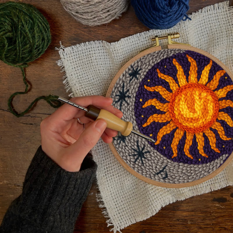  Vibrant Sun Punch Needle Kit - Celestial Handmade Craft | Diy Art For Ornament - image 4